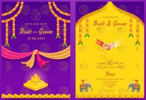 Telugu Traditional Wedding Invitation Card